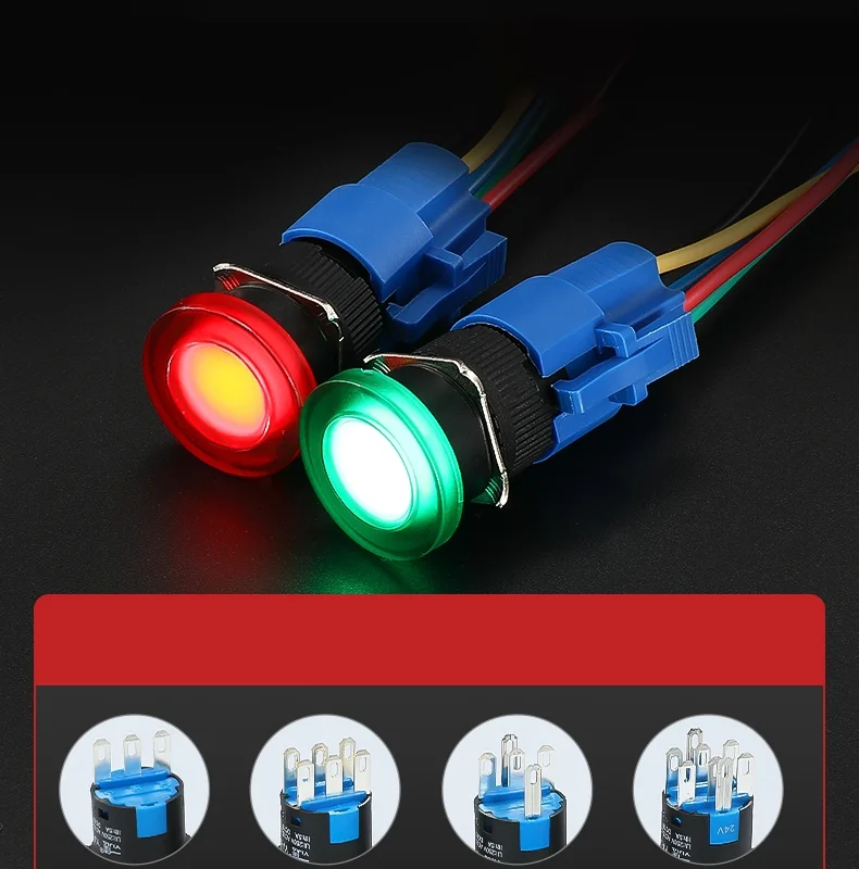 Illuminated Mushroom Head Push Button