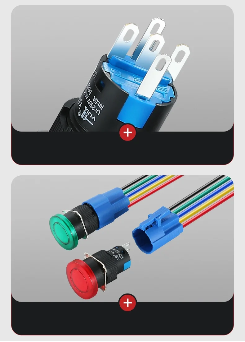 Illuminated Mushroom Head Push Button