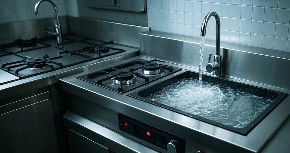 Permohonan butang tekan kalis air suis dalam peralatan dapur komersial